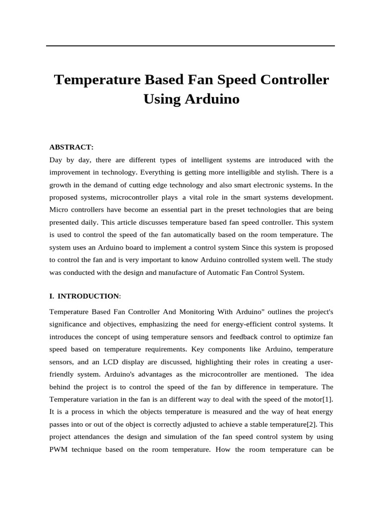 2K26 - MREP - Temperature Based Fan Speed Controller Using Arduino ...