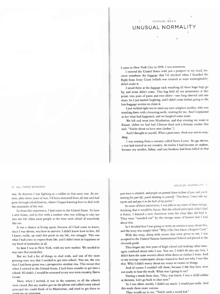Unusual Normality Ishmael Beah PDF