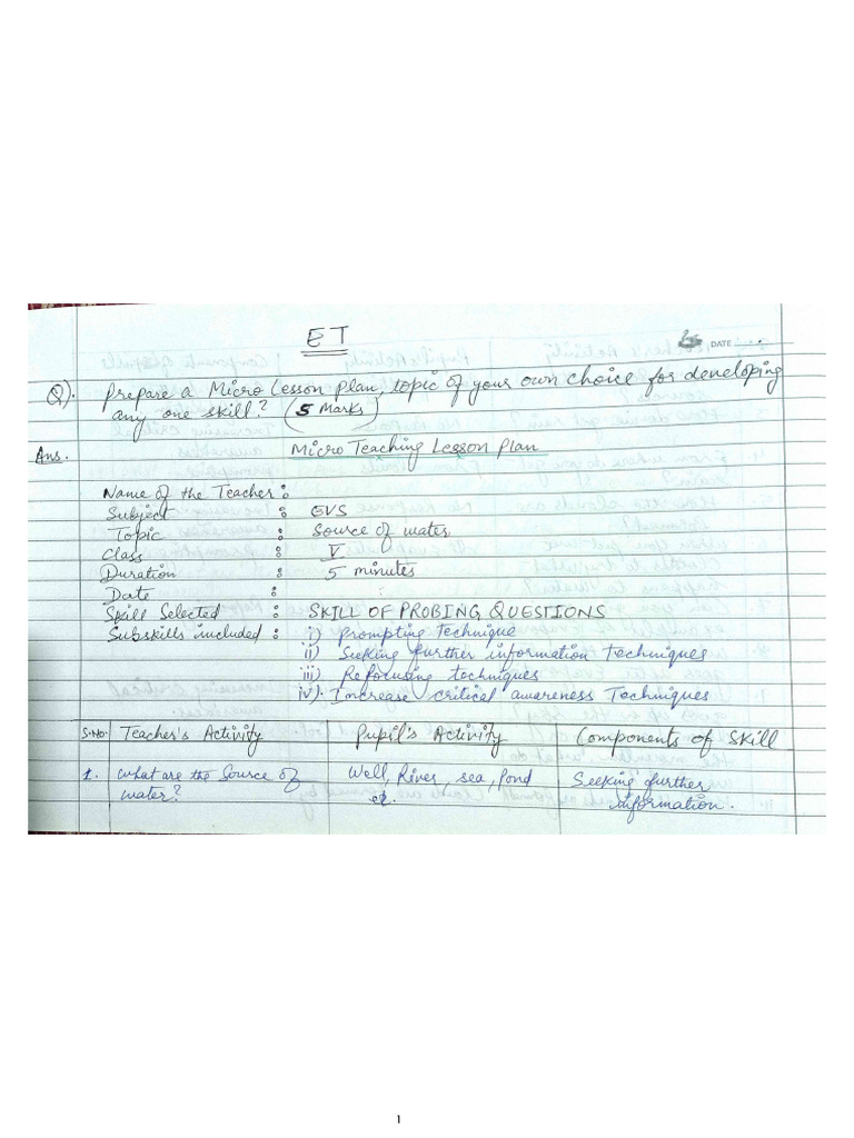Sample of Micro Lesson Plan (ET) | PDF