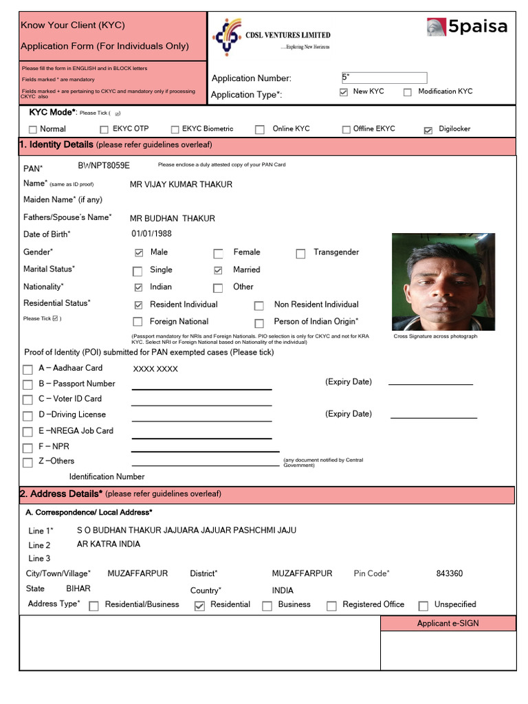 KRA and Normal AOF Without Nominee | PDF | Identity Document ...
