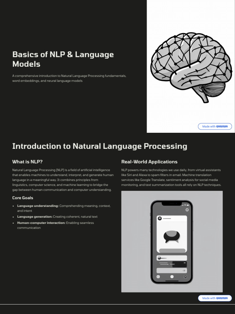 Basics of NLP and Language Models | PDF | Glove | Semantics