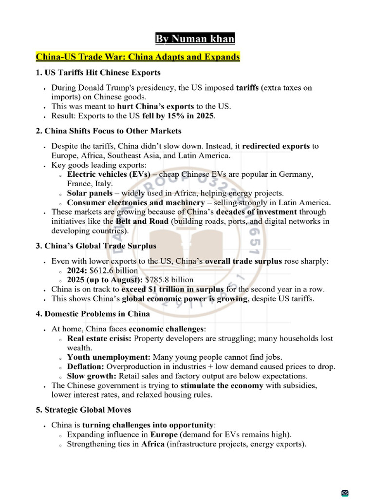 China-US Trade War China Adapts and Expands | PDF