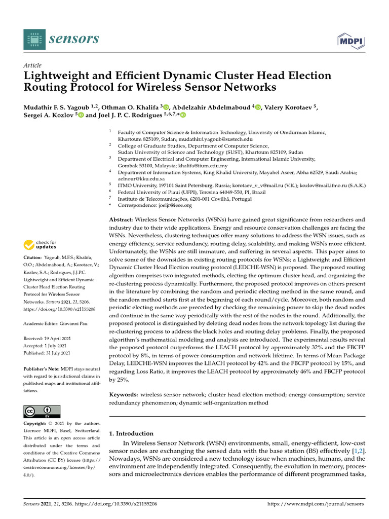 Lightweight and Efficient Dynamic Cluster Head Election Routing ...