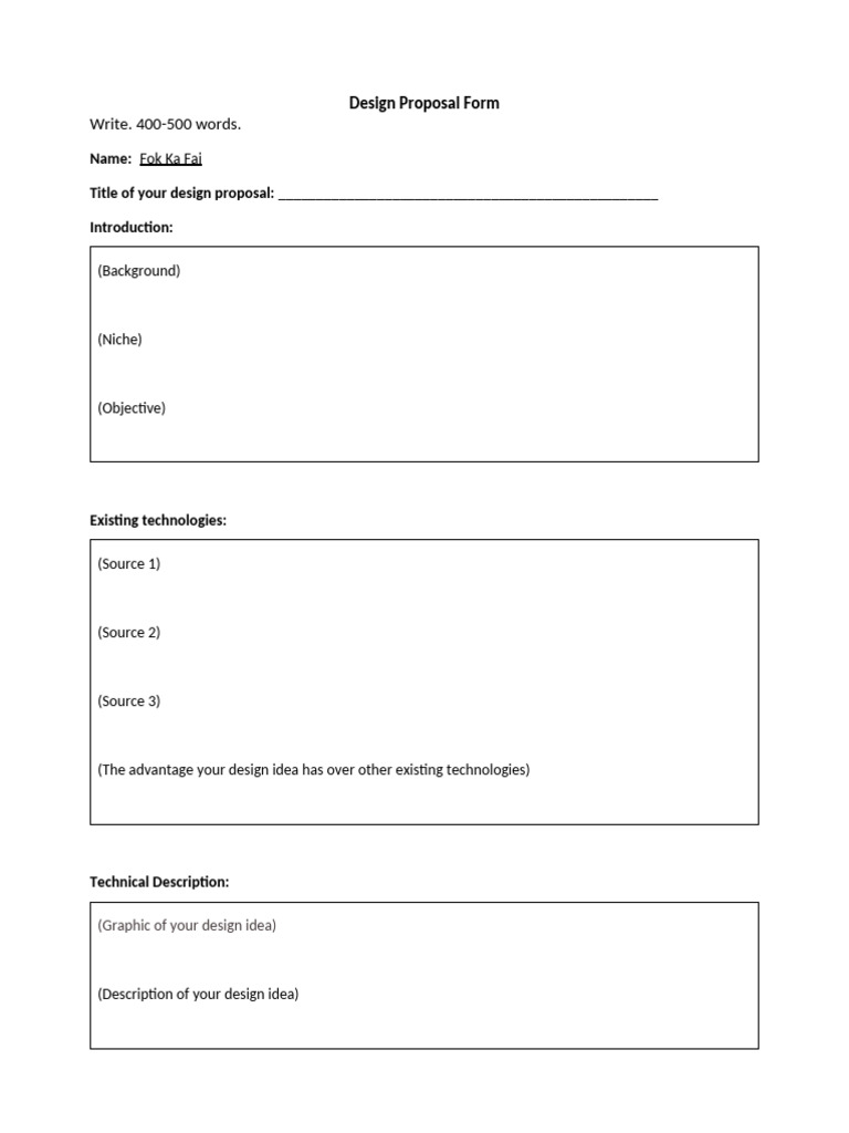 LANG1407 Design Proposal Form | PDF