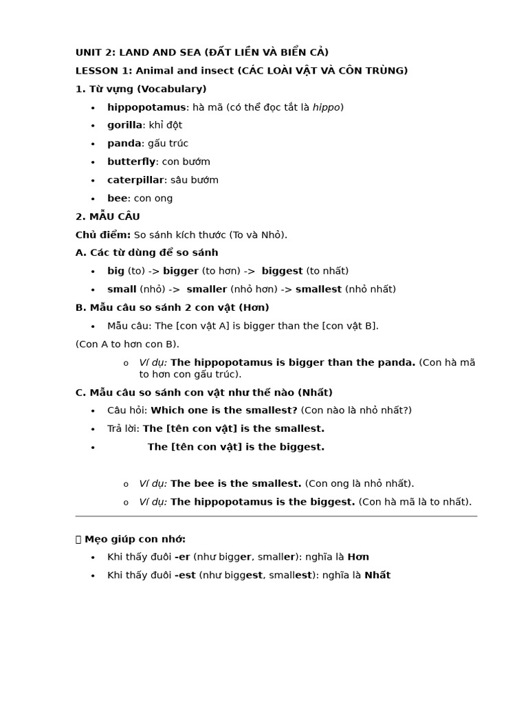 UNIT 2 - Lesson 1 | PDF