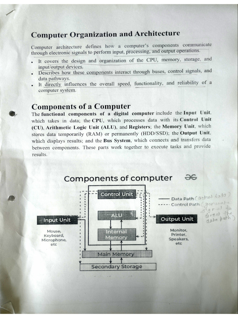 Computer Organisation and Architecture Notes | PDF