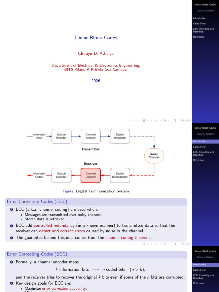 Linear Block Codes | PDF | Field (Mathematics) | Algebra