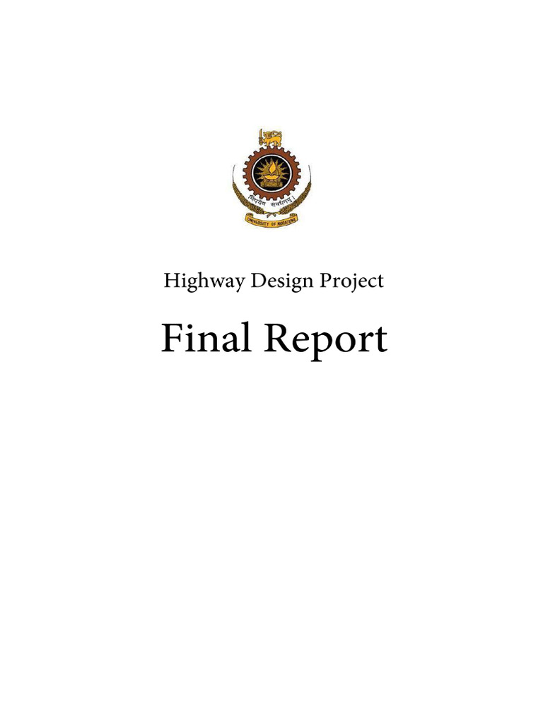 Highway Design Project Report - A3 (Corrected) | PDF | Road | Traffic