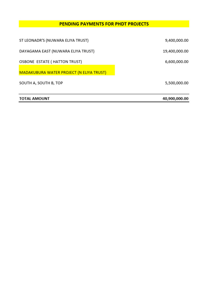 Pending Payments | PDF