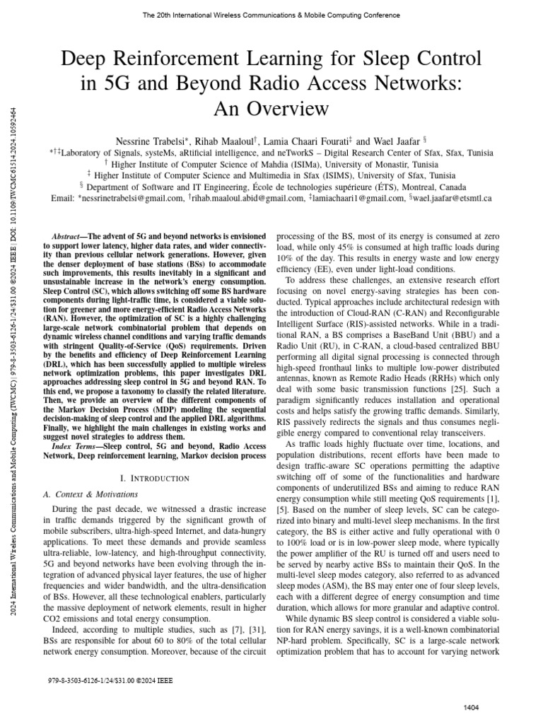00 Deep Reinforcement Learning For Sleep Control in 5G and Beyond Radio ...