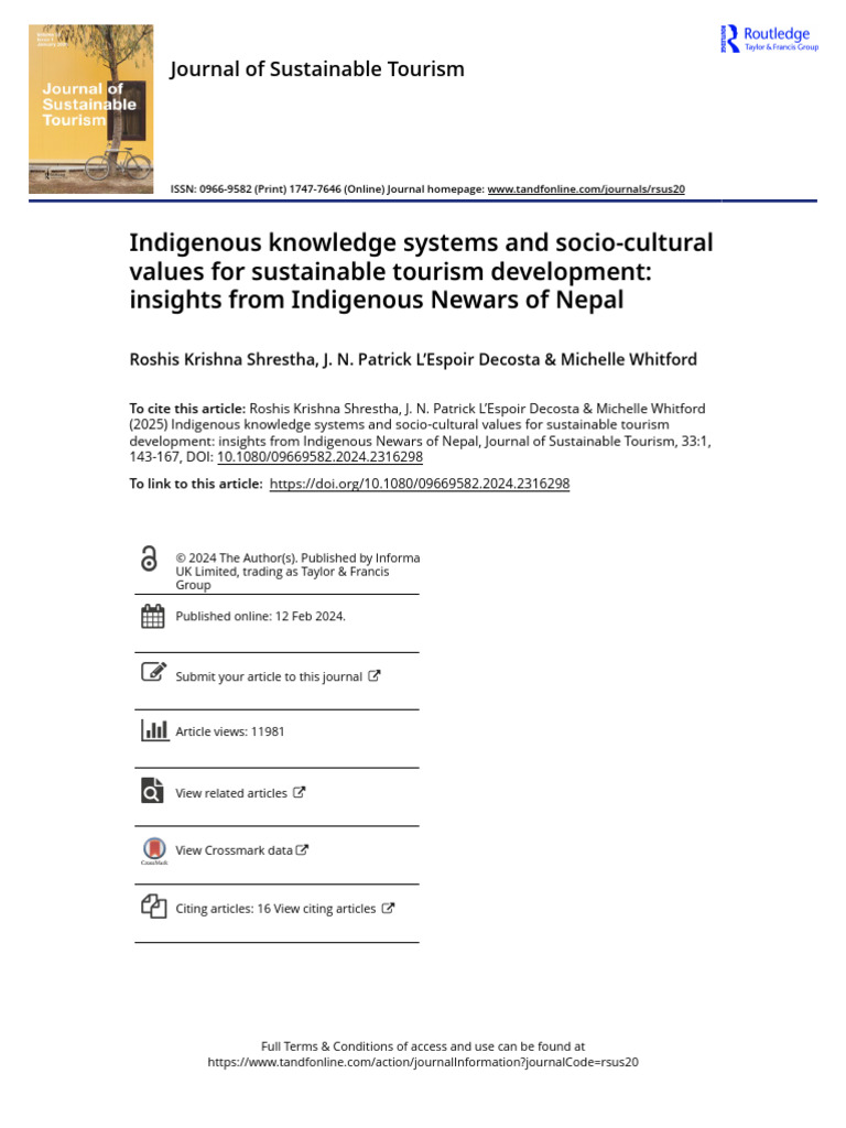 Indigenous Knowledge Systems and Socio-Cultural Values For Sustainable ...