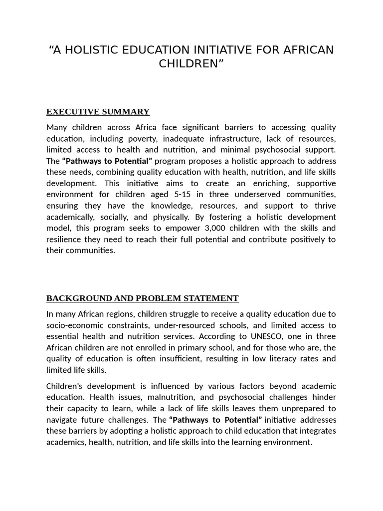 "A Holistic Education Initiative | PDF | Teachers | Curriculum