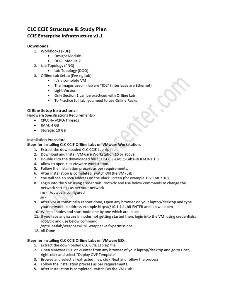CLC Ccie Ei Study Plan | PDF | Virtual Machine | Computer Engineering