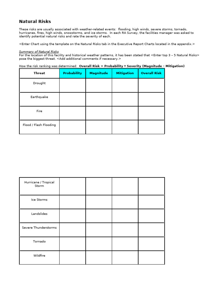 Nature Risk Assessment Template | PDF