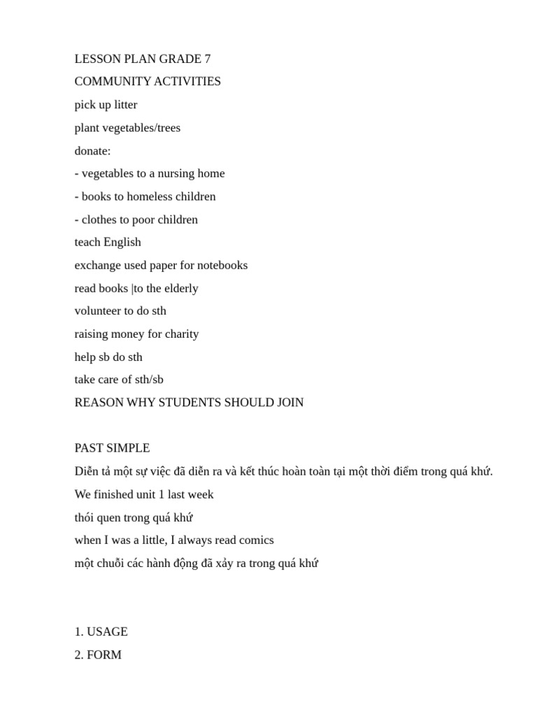 Lesson Plan Grade 7 | PDF
