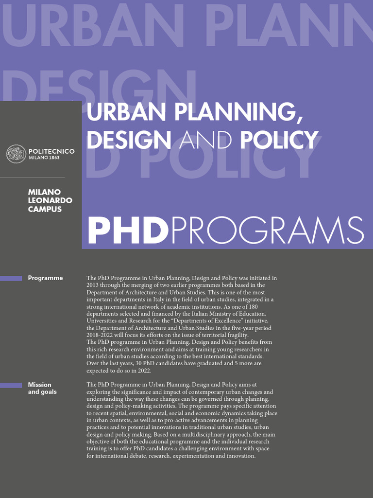 18 Urban Planning Design and Policy | PDF | Doctor Of Philosophy | Policy