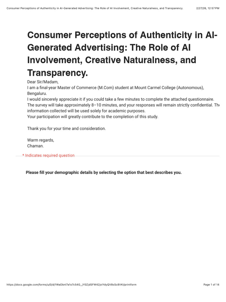 Consumer Perceptions of Authenticity in AI-Generated Advertising: The ...