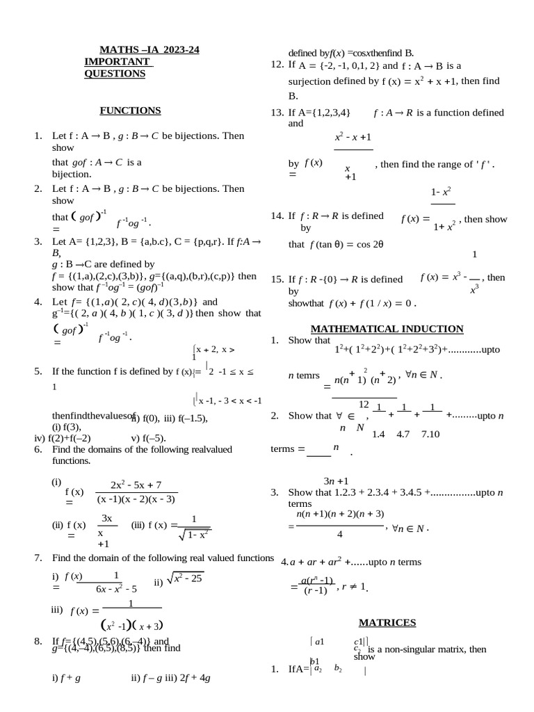 Ia-Imp-List - 2024 F | PDF | Trigonometric Functions | Matrix (Mathematics)