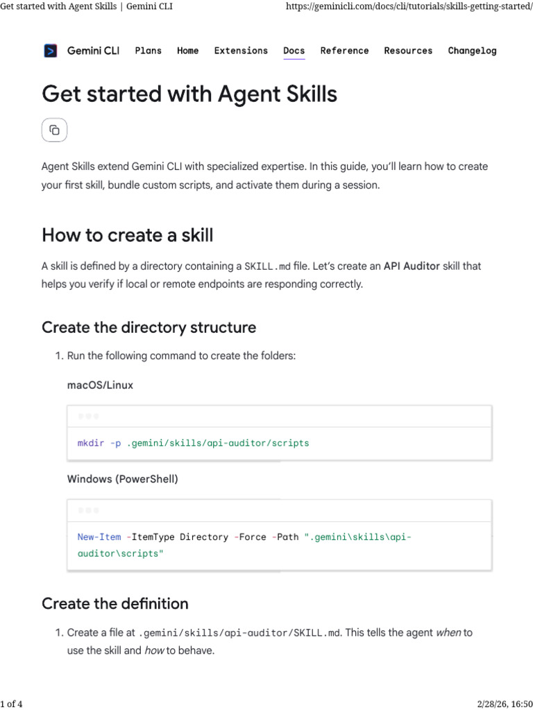 Get Started With Agent Skills - Gemini CLI | PDF | Command Line ...