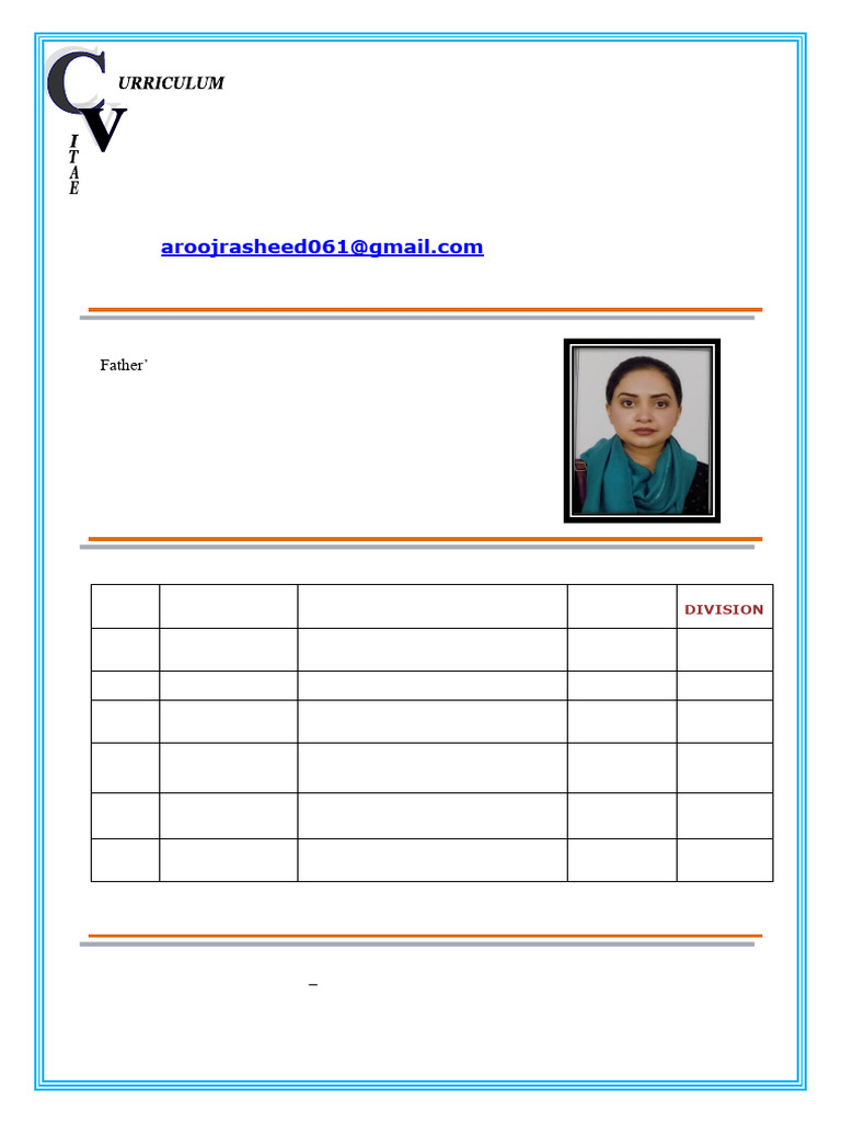 A Roo J Rasheed Curricula M Vitae | PDF