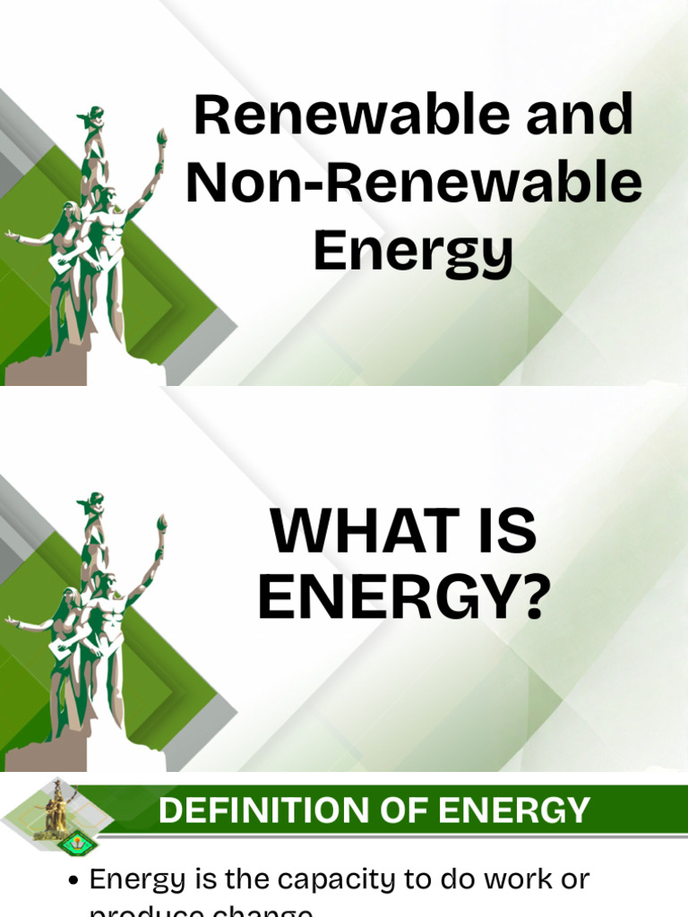 Group 2 - Renewable and Non-Renewable Energy | PDF | Energy Development ...