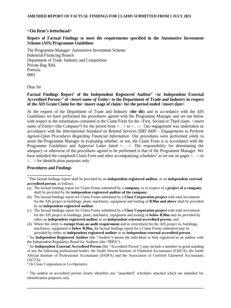 AIS Amended Factual Finding Report For Projects Approved | PDF ...