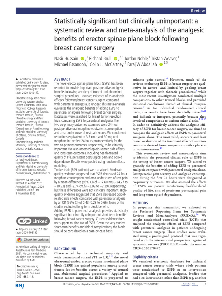 Statistically Significant But Clinically Unimportant | PDF | Analgesic ...
