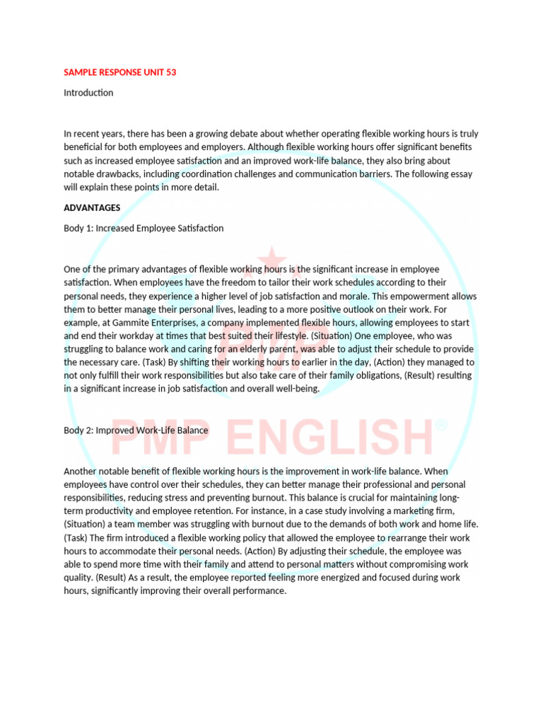 Sample Response Unit 53 | PDF | Working Time | Employment