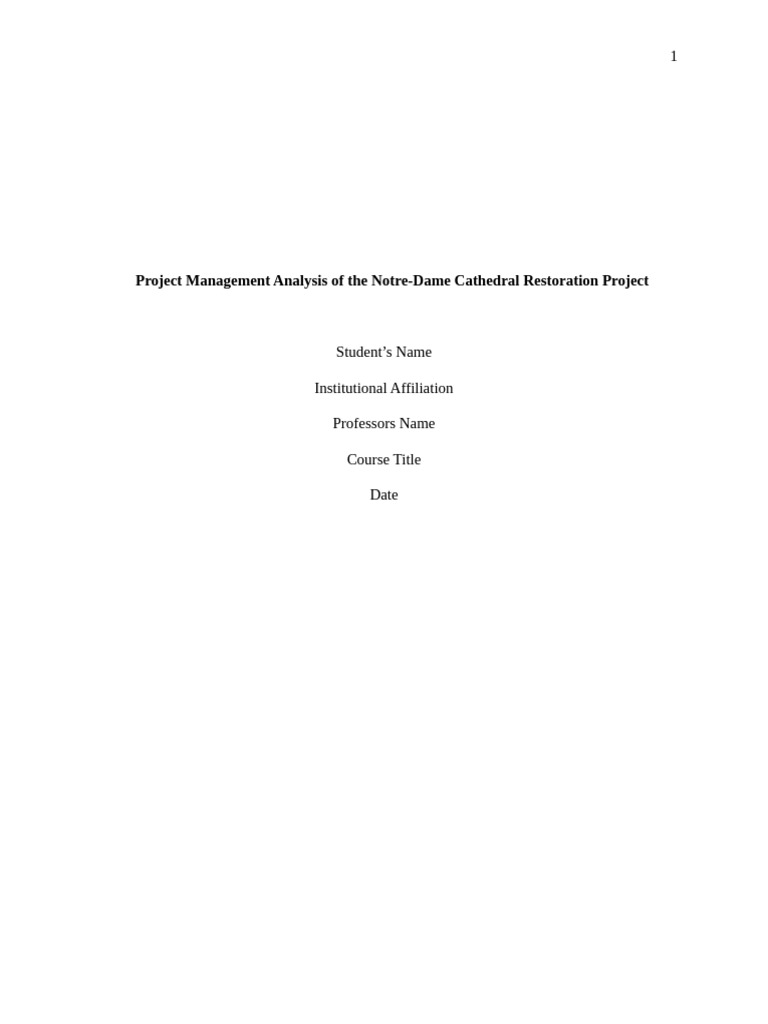 Project Management Analysis of The Notre - Edited | PDF | Agile ...