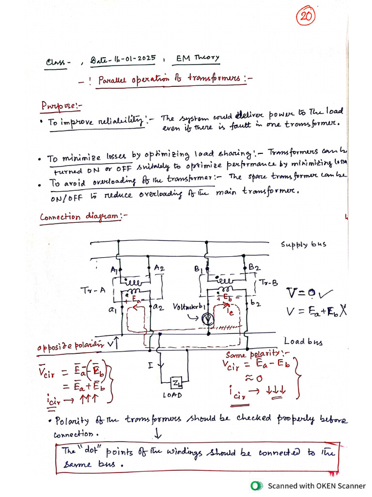 Parallel Operation - Class Notes | PDF