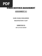 Human Resource Management: Assignment # 3