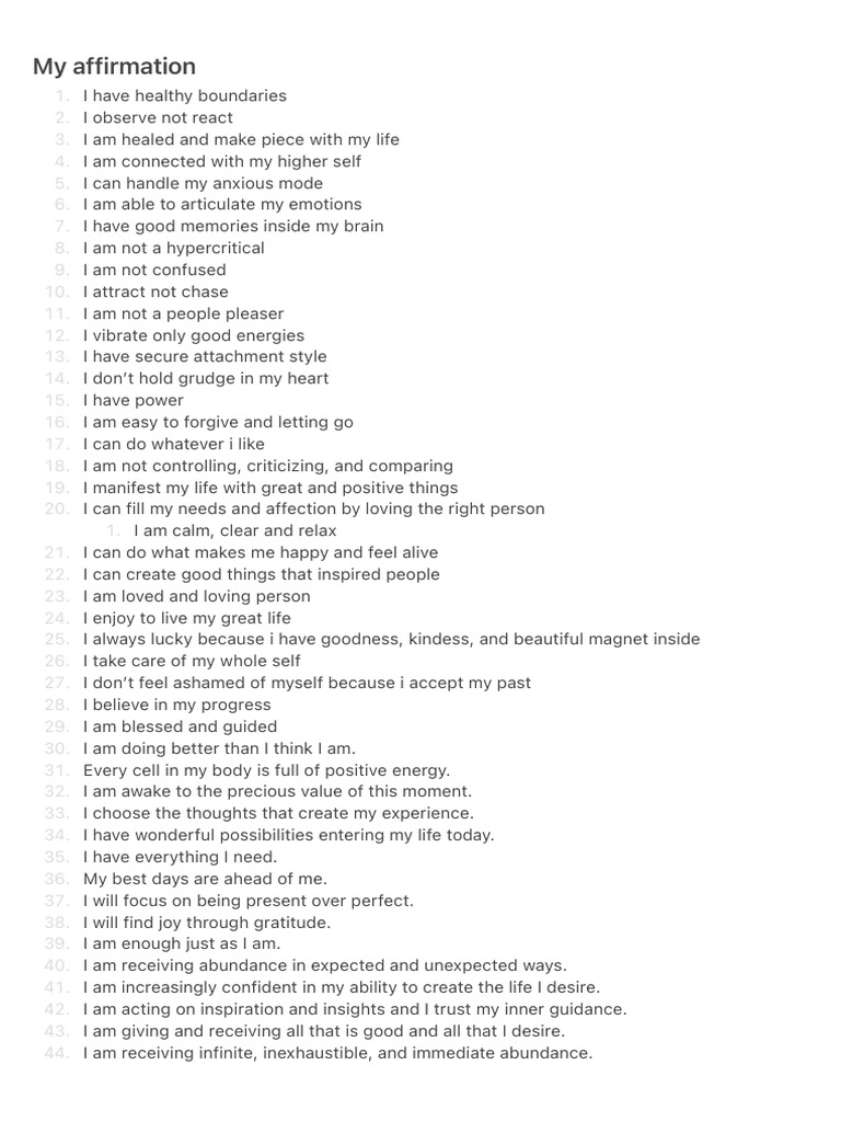 My Affirmation | PDF | Love | Wealth