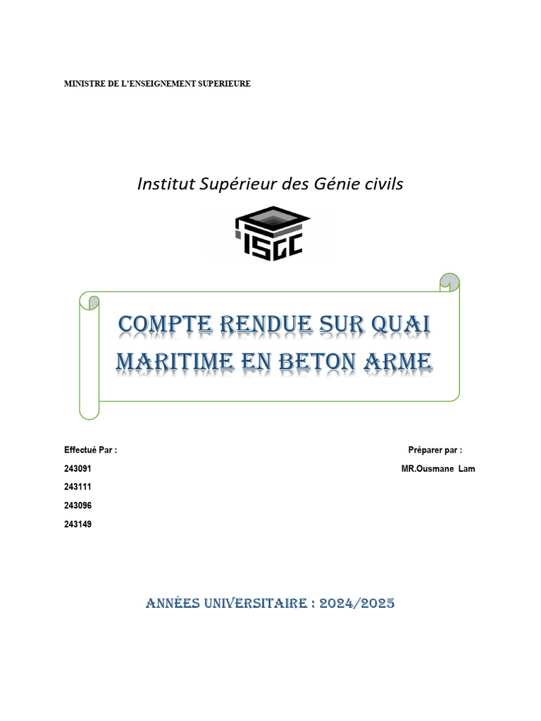 Compte Rendu Ouvrage | PDF | Béton | Béton armé