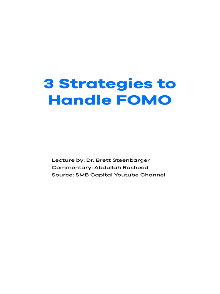 Strategies To Handle FOMO | PDF | Psychological Concepts | Cognition