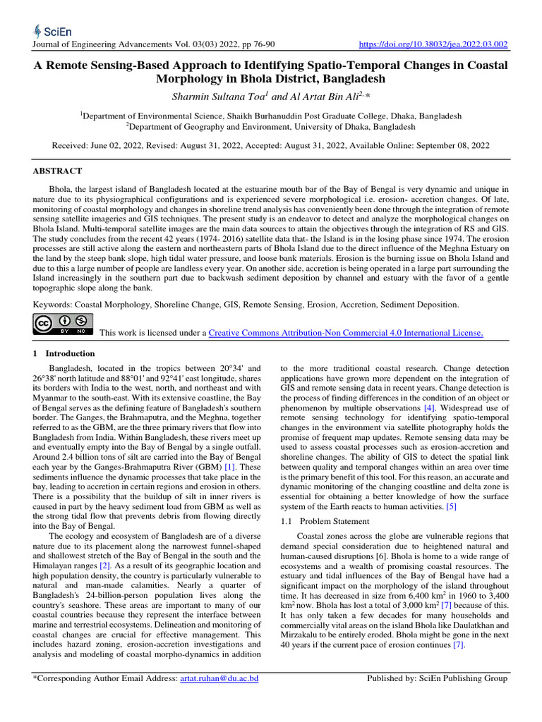 A Remote Sensing Based Approach To Ident | PDF | Coast | Estuary