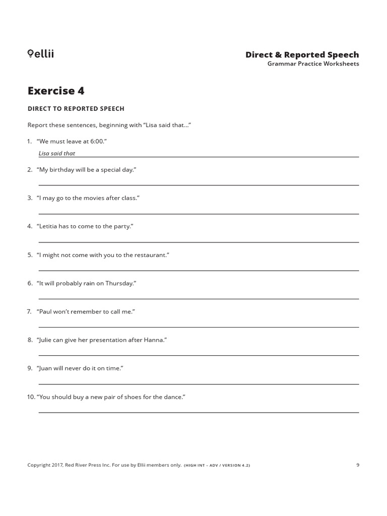 Direct and Reported Speech | PDF
