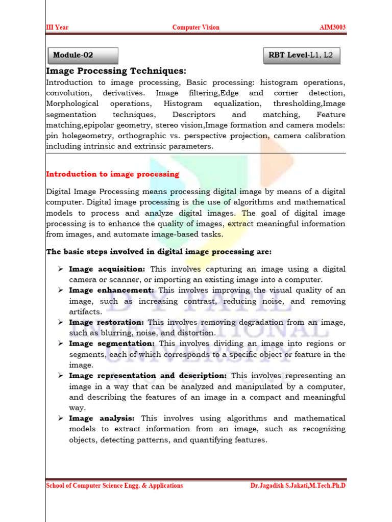 Image Processing Techniques | PDF | Image Segmentation | Probability ...