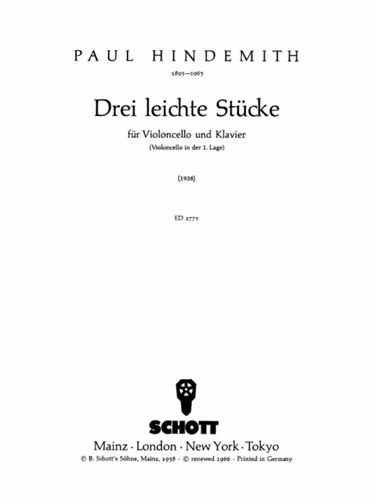 Drei Leichte Stucke-Piano Score | PDF