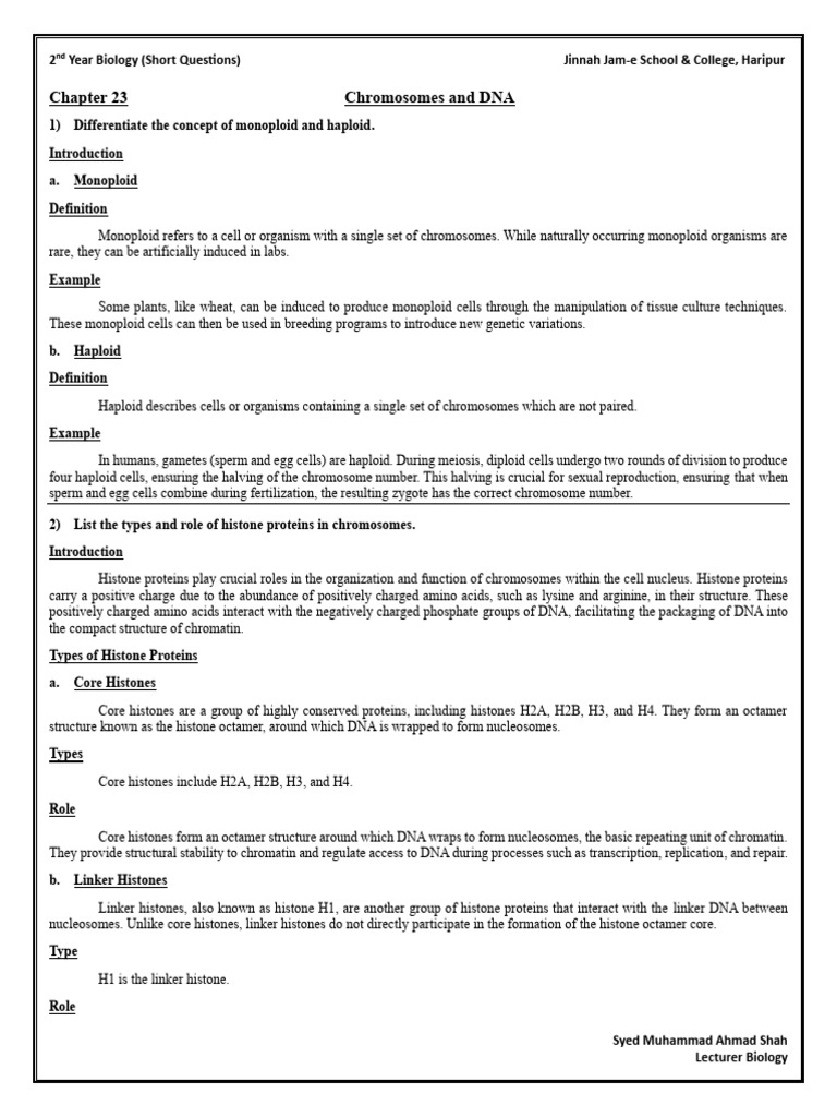 Chapter 23 Chromosomes and DNA | PDF | Messenger Rna | Operon