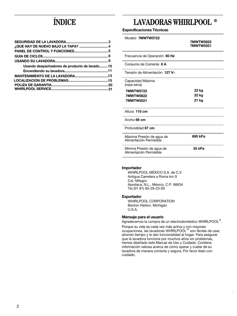 Www Whirlpool Com Manual En Espaolnull