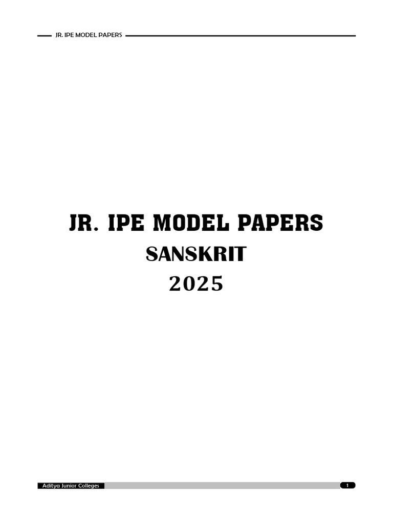 2) B.I.E Jr. Ipe Model Papers (2025) San | PDF