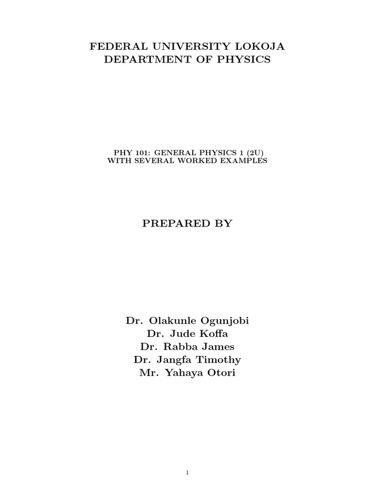 Phy 101 Note | PDF | Orbit | Force