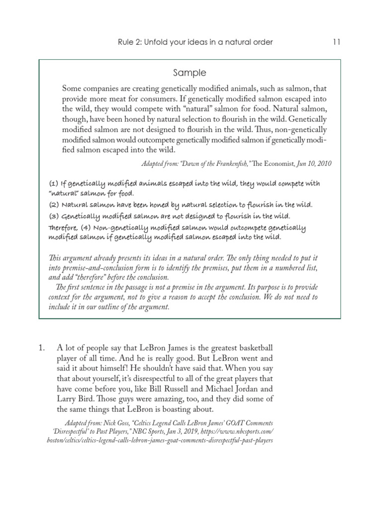 Sample: Rule 2: Unfold Your Ideas in A Natural Order 11 | PDF | Argument