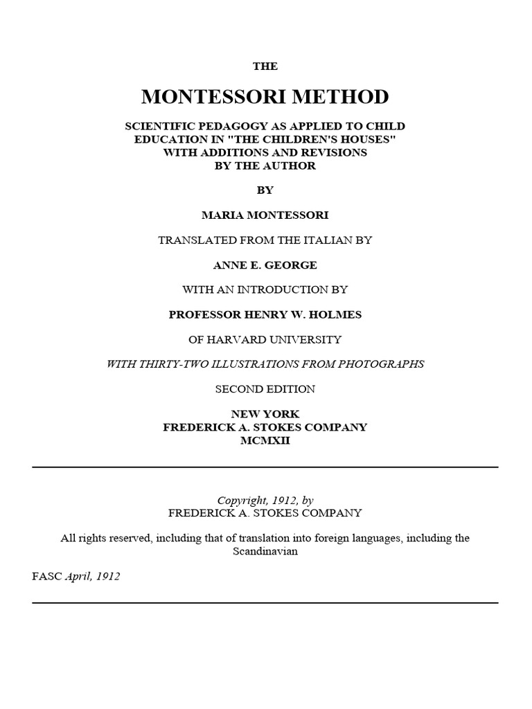 The Montessori Method (Full Version) | PDF | Senses | Montessori Education