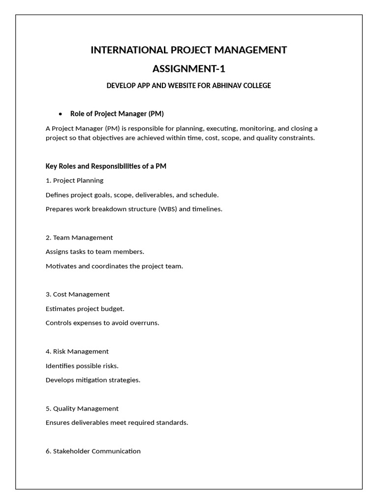 International Project Management | PDF | Project Management ...