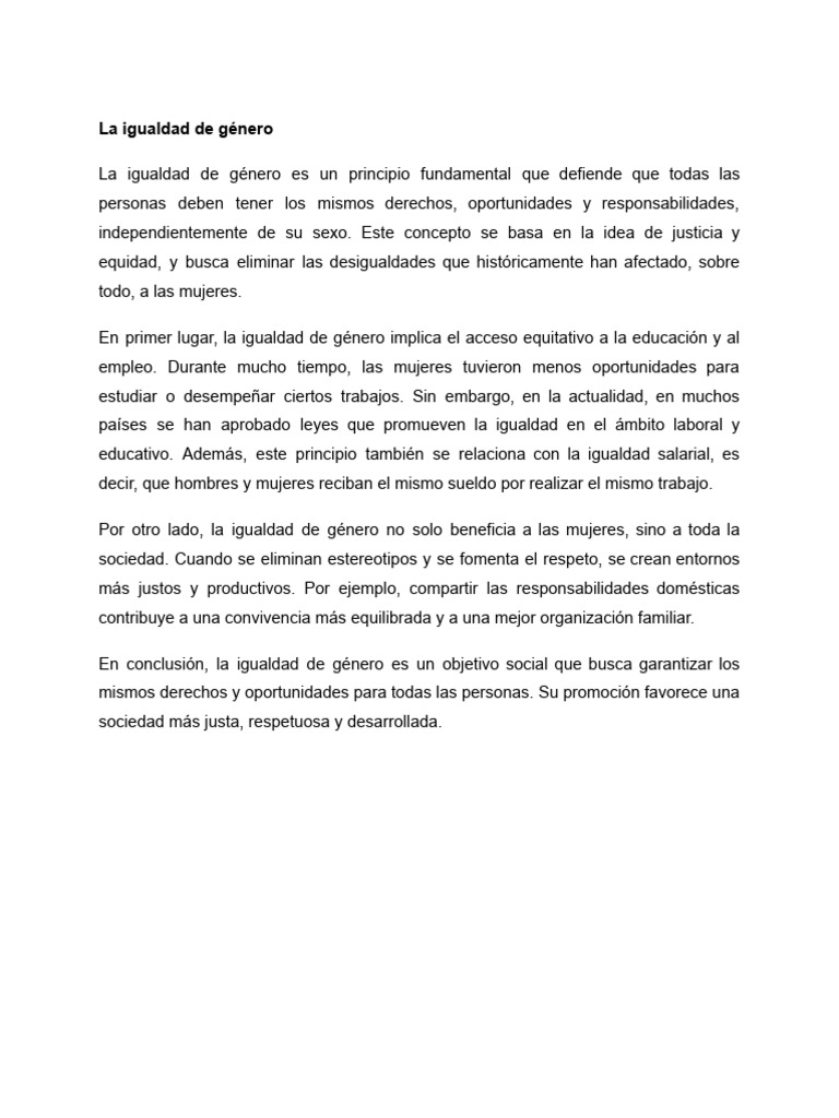 La Igualdad de Género | PDF | Igualdad de género | Estudios de género