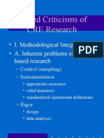 Shared Criticisms of CRE Research - I. Methodological Integrity