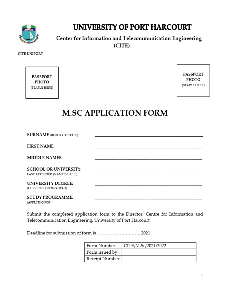 Cite MSC Application Form | PDF