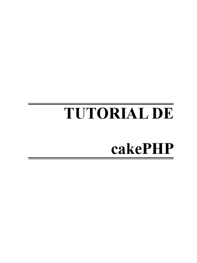 Manual de CakePHP | PDF | Modelo – Vista – Controlador | SQL