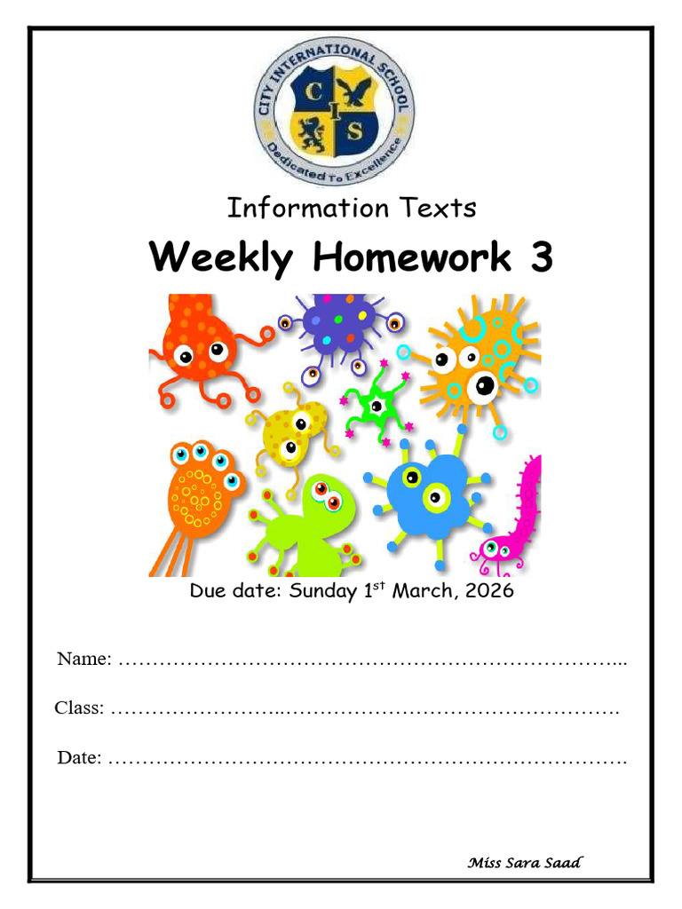 Bacteria Weekly Homework | PDF | Bacteria | Infection